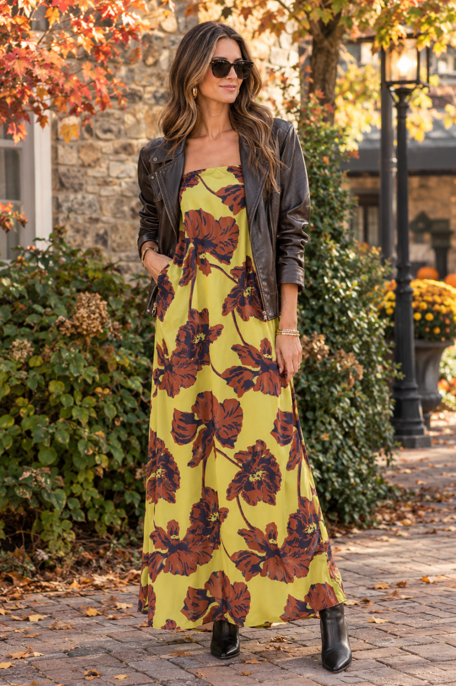 Adrienne Print Maxi Dress Olive