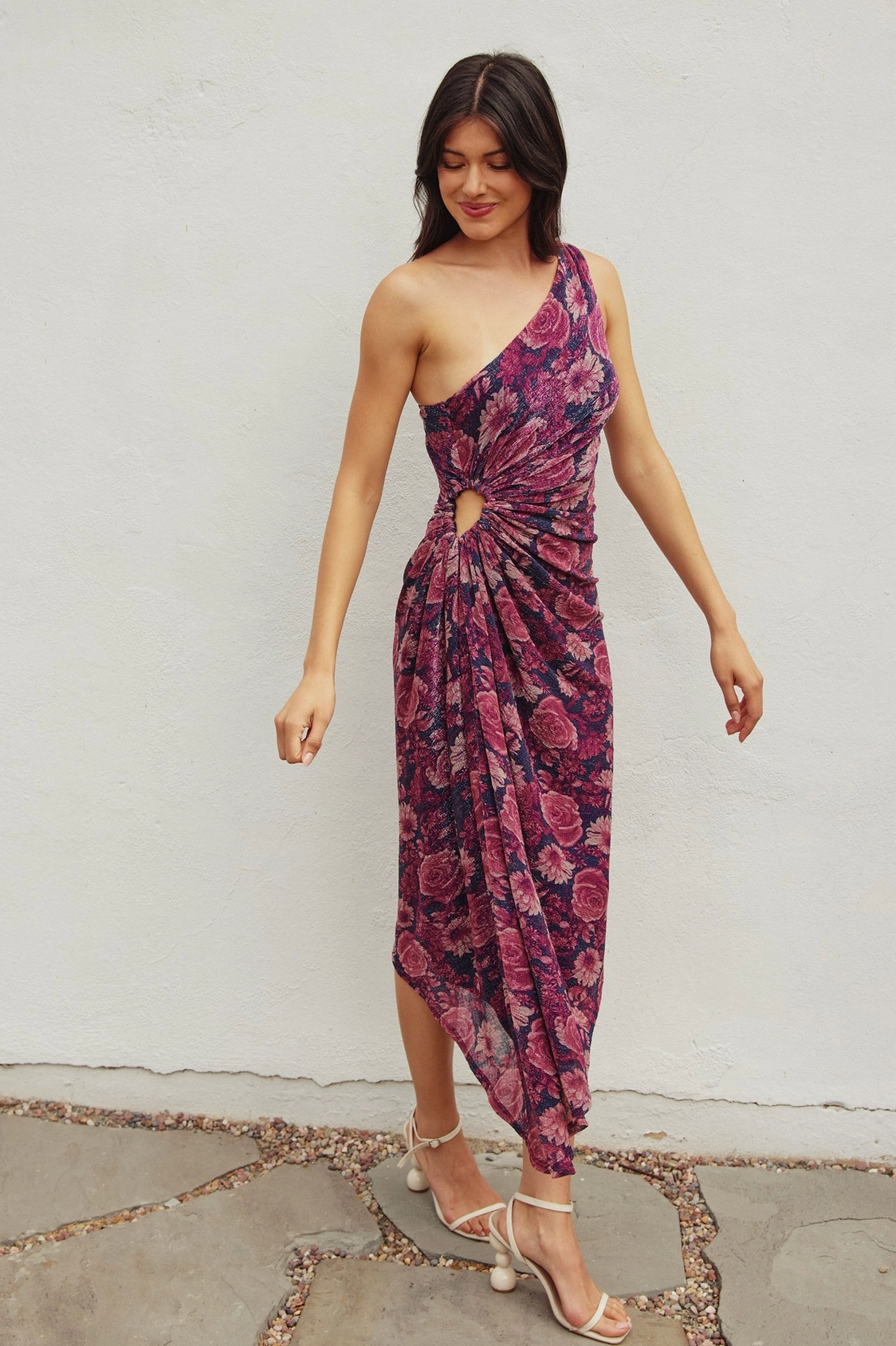 Violet Asymmetrical Midi Dress