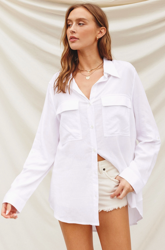 Linen Blend Relaxed Shirt