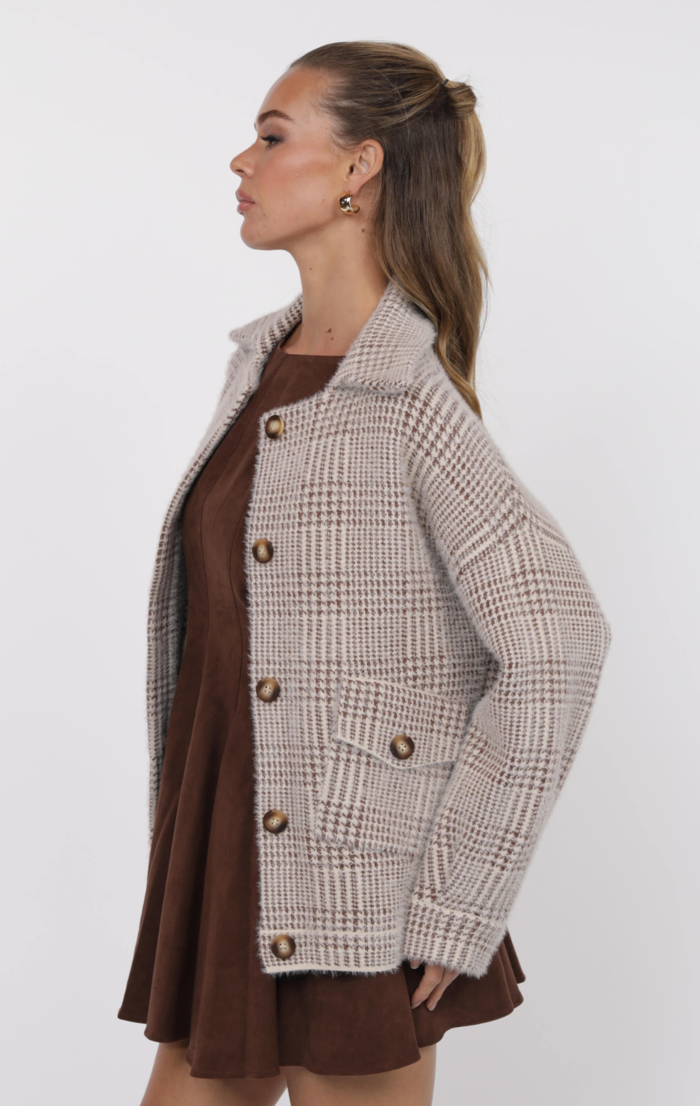 Lola Plaid Sweater Jacket