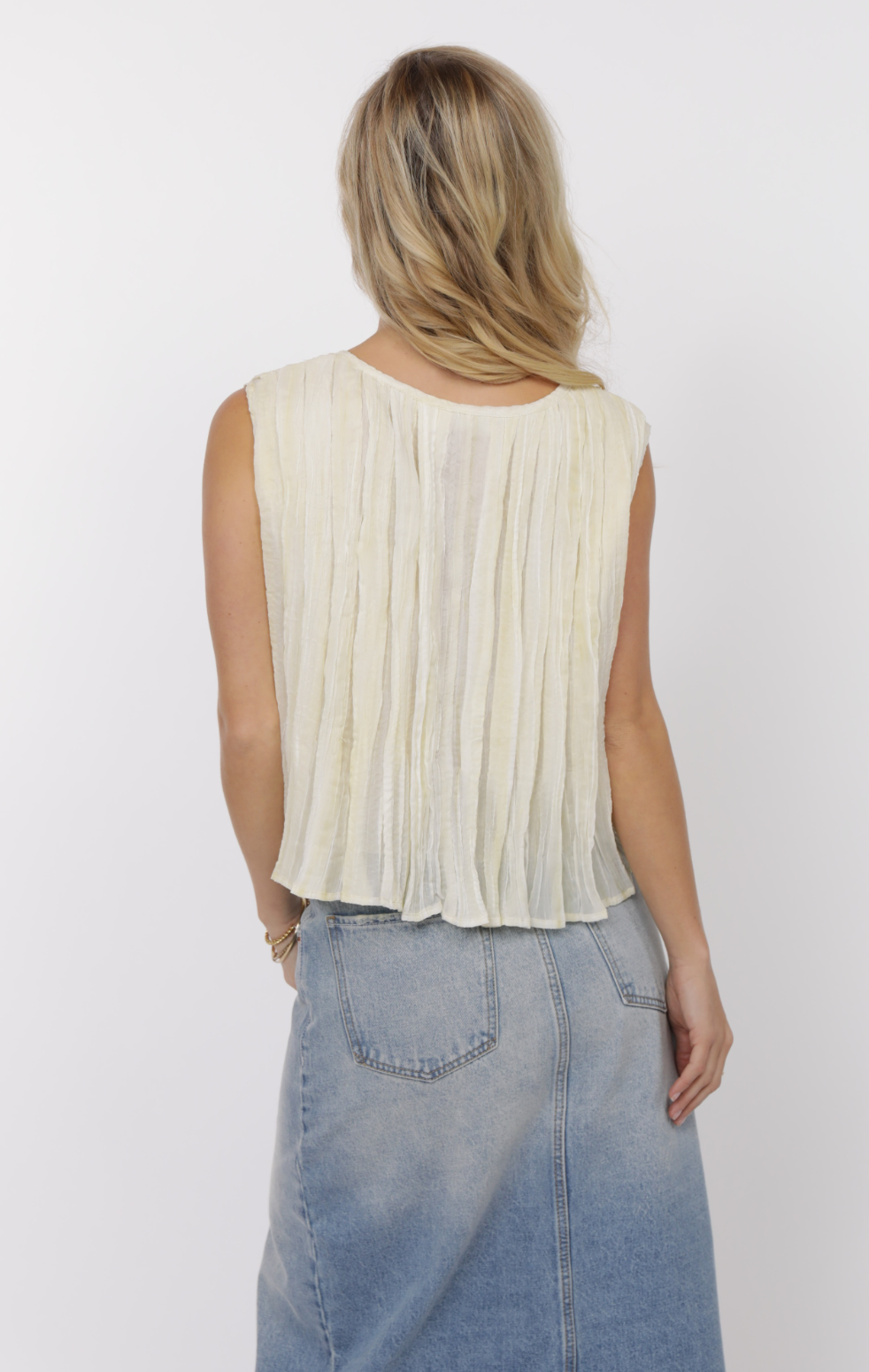 Free Rider Pleated Tie Front Top