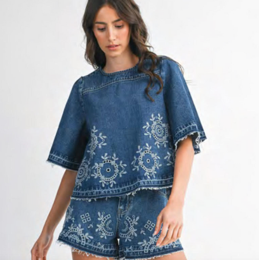 Dahlia Denim Top
