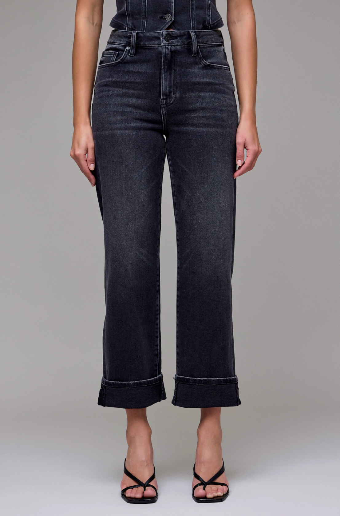 Cuffed Charcoal Straight