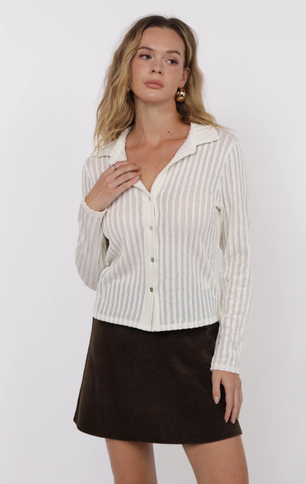 Hideaway Strip Knit Top