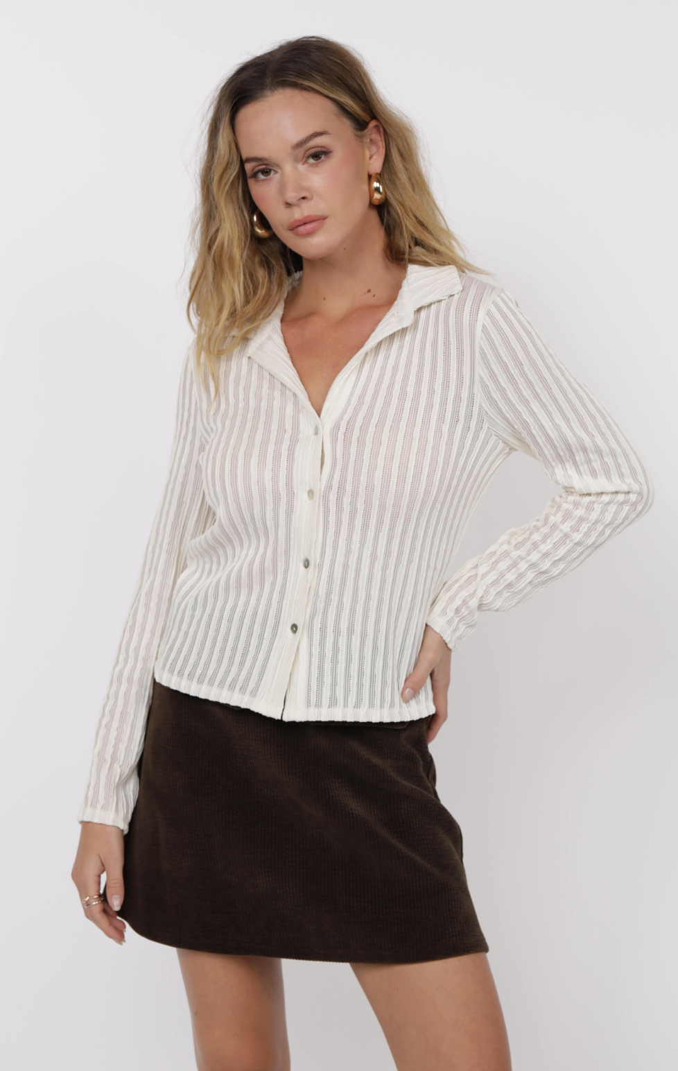 Hideaway Strip Knit Top