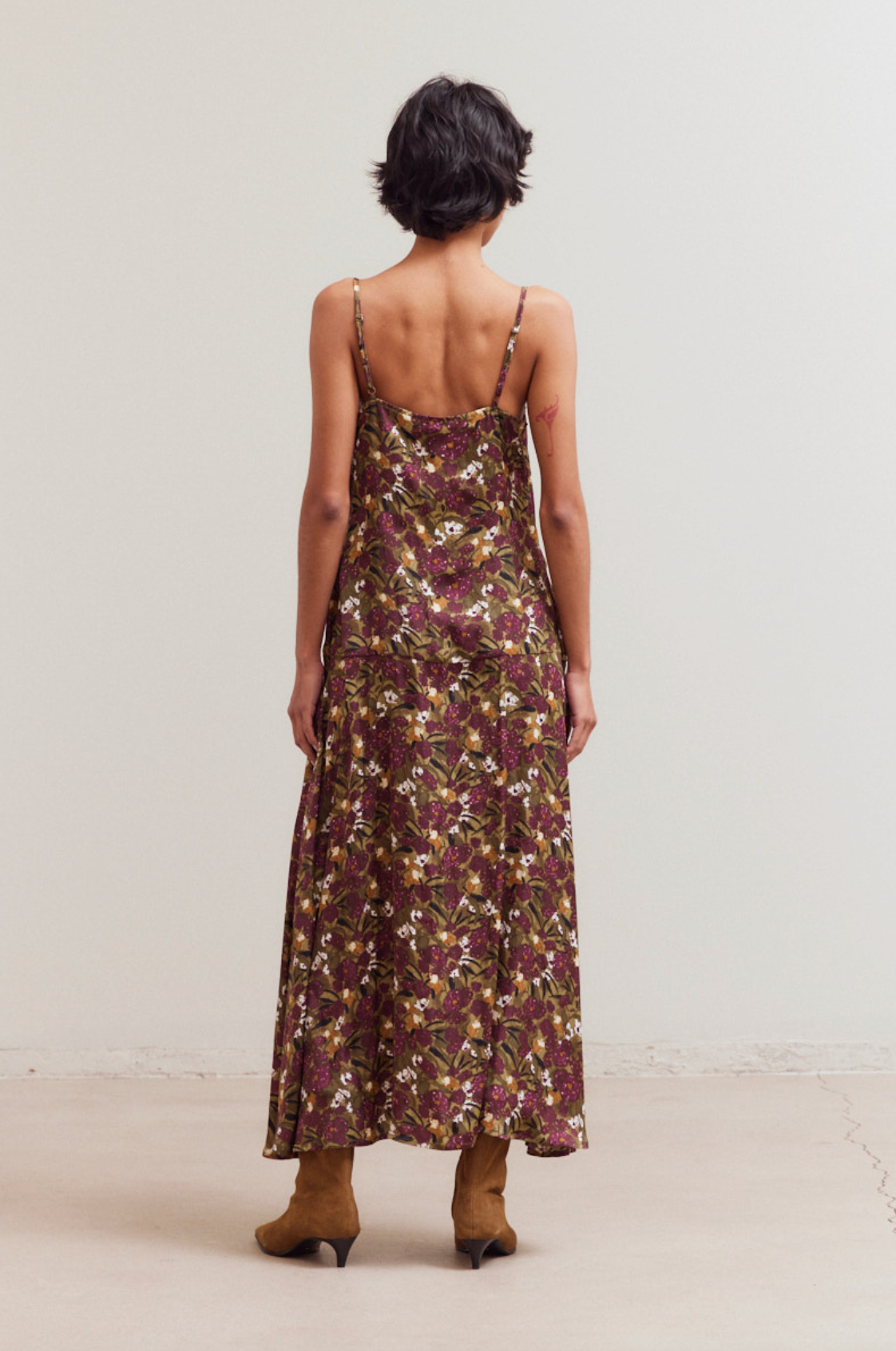 Dark Jewel Sleeveless Floral Print Dress