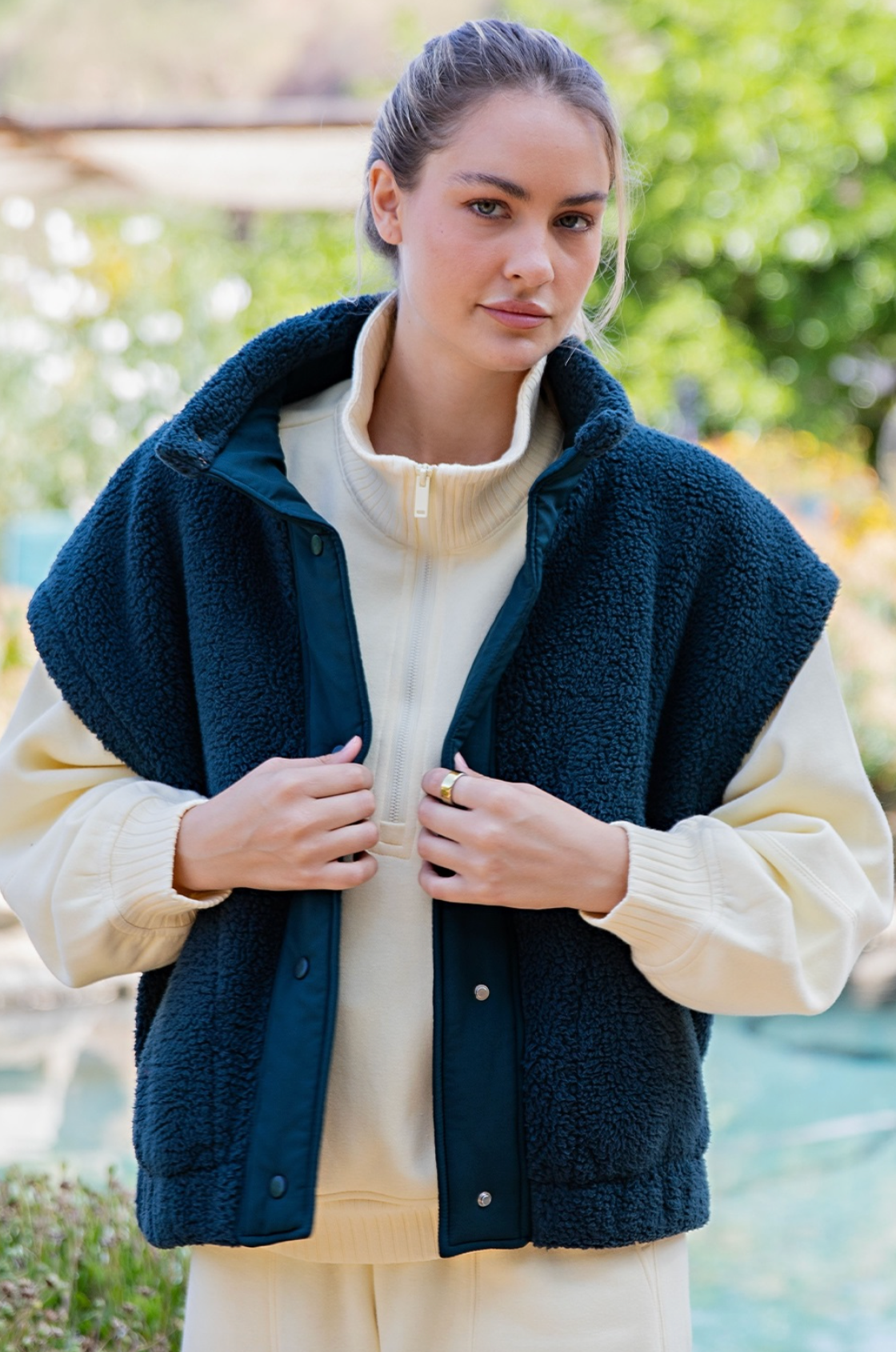 Oversized Micro Sherpa Vest