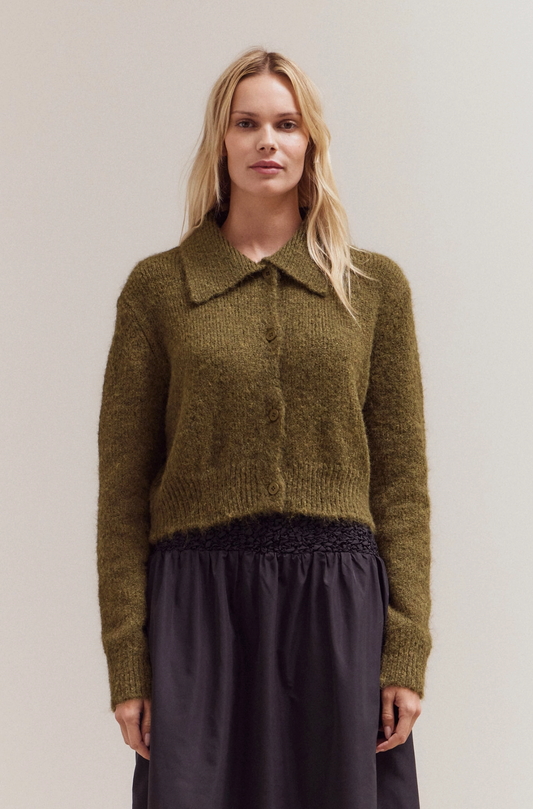 Moss Collar Neck Cardigan