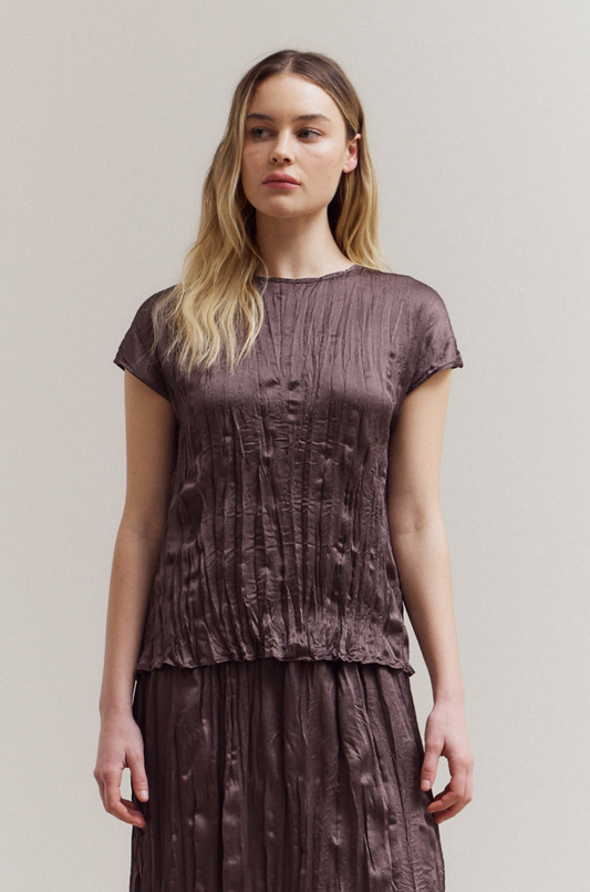 Aubergine Satin Top