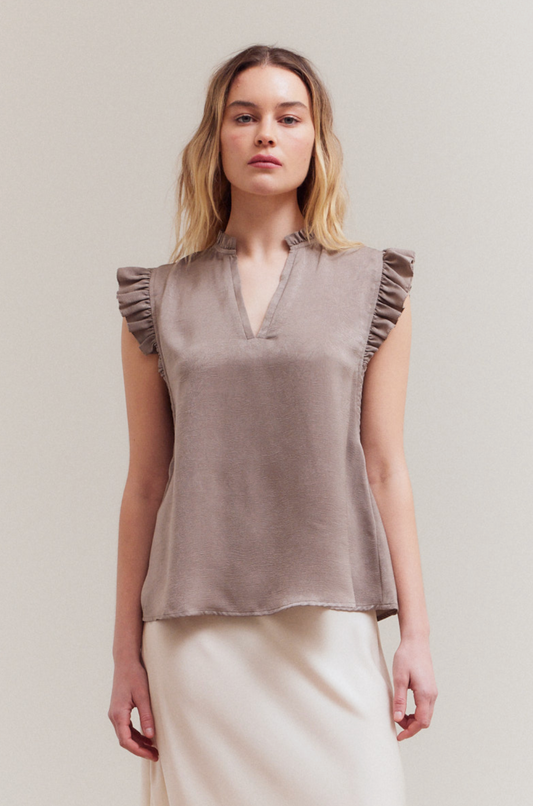 Satin Ruffle Top