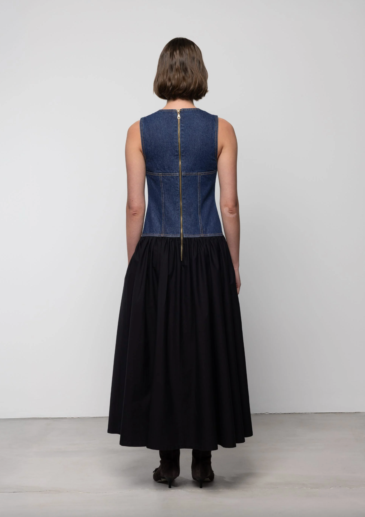 Jeansstoff Corset Midi Dress