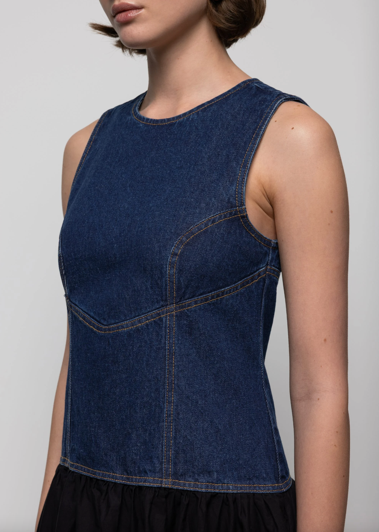 Jeansstoff Corset Midi Dress