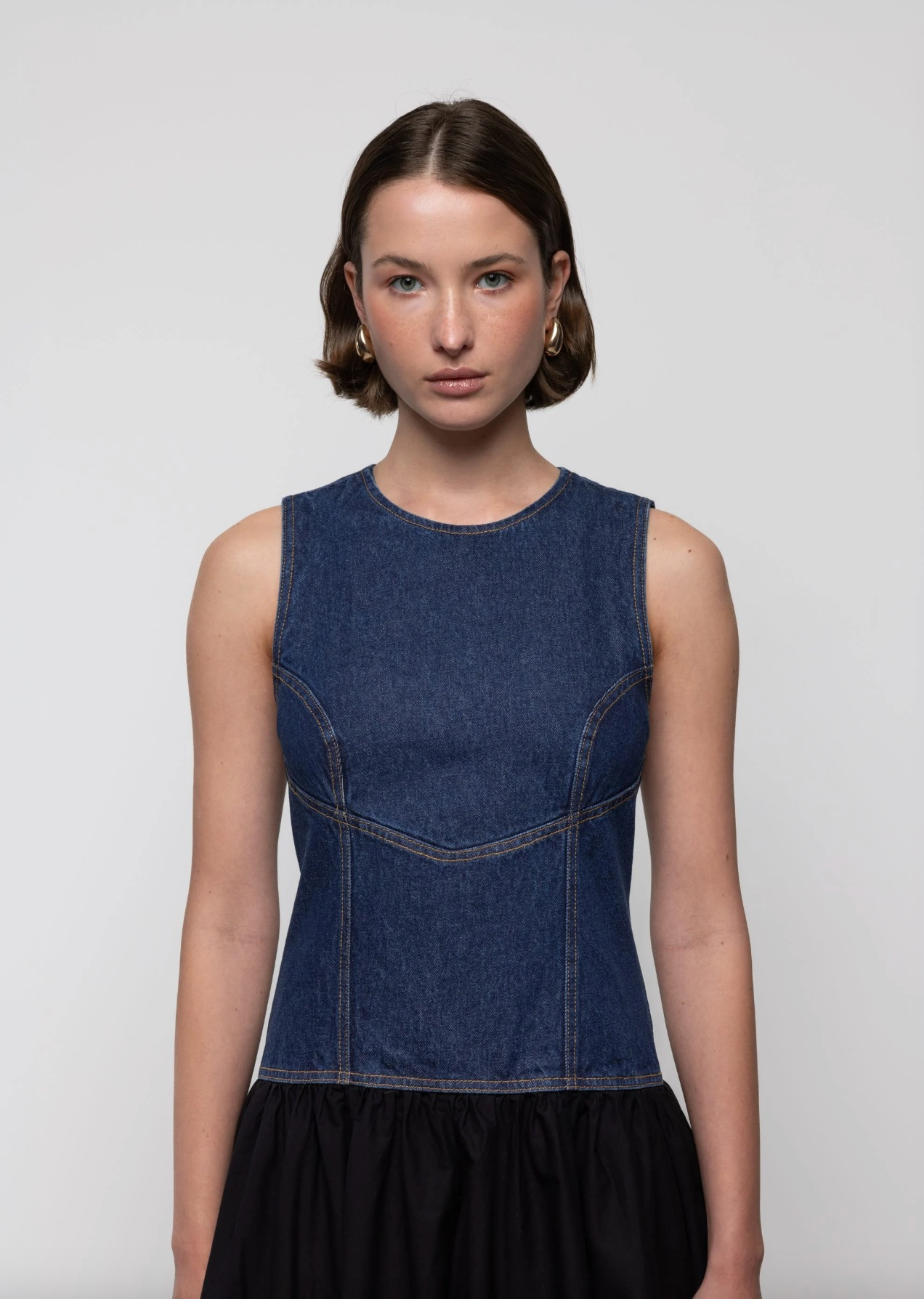 Jeansstoff Corset Midi Dress