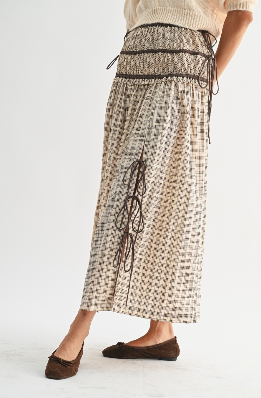 Shea Checked Midi Skirt