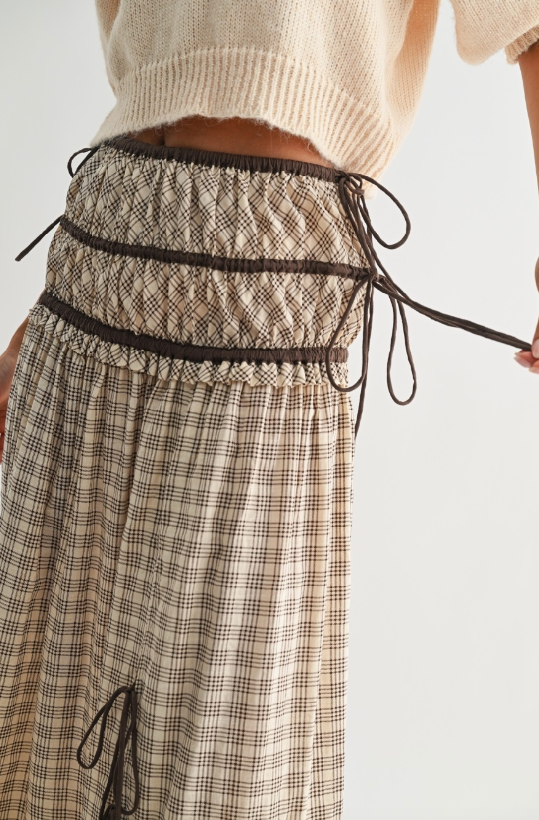 Shea Checked Midi Skirt