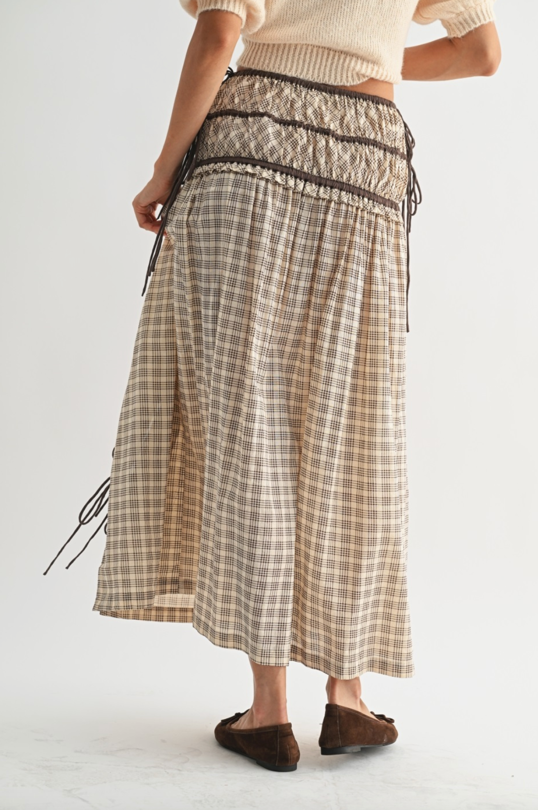 Shea Checked Midi Skirt