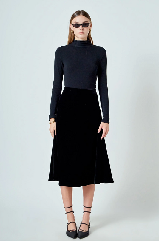 Velvet Circle Midi Skirt
