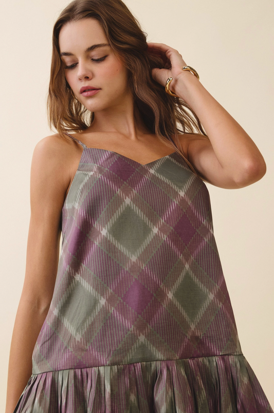 Plaid Drop Waist Dress