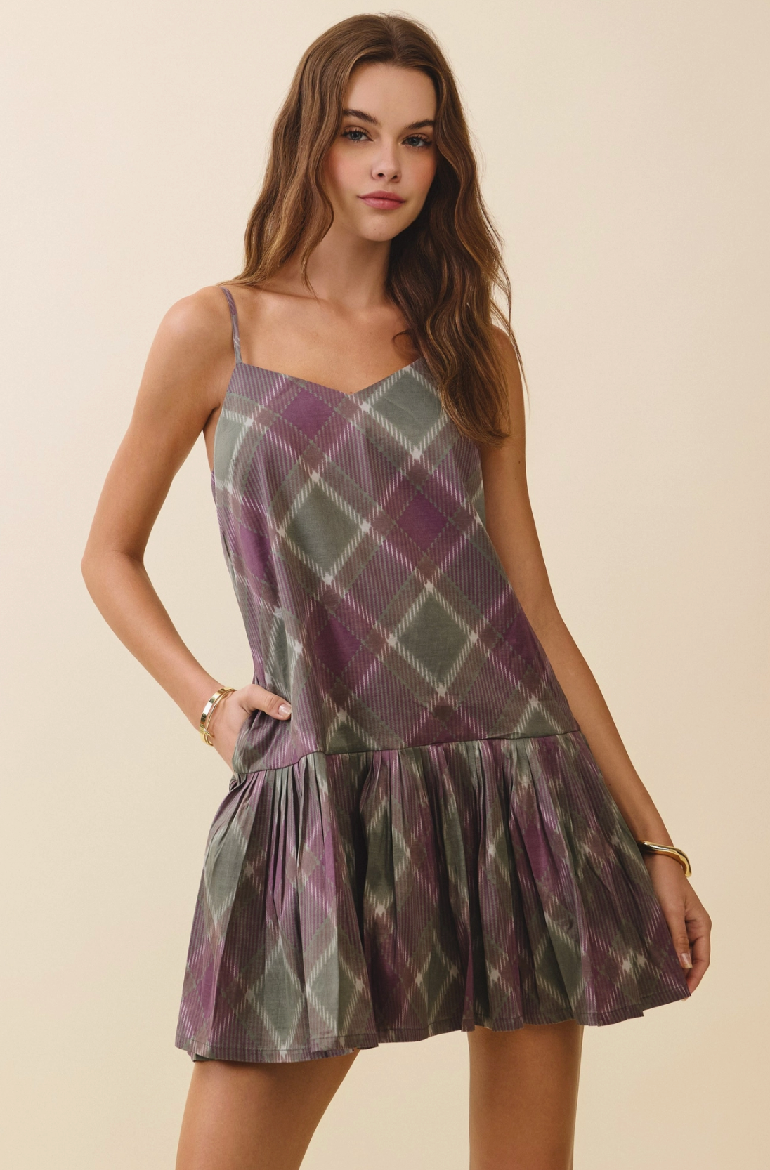 Plaid Drop Waist Dress