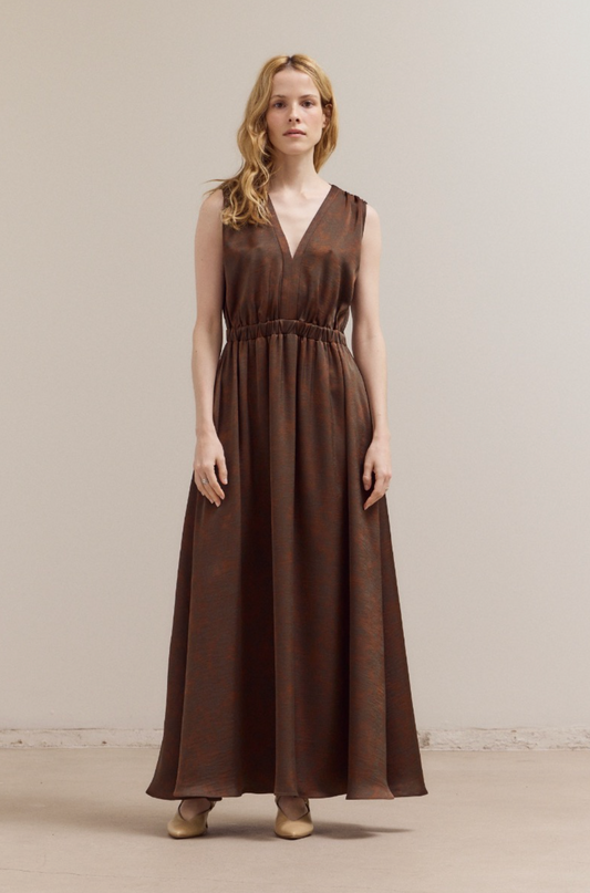 Heather Bronzed Satin Dress