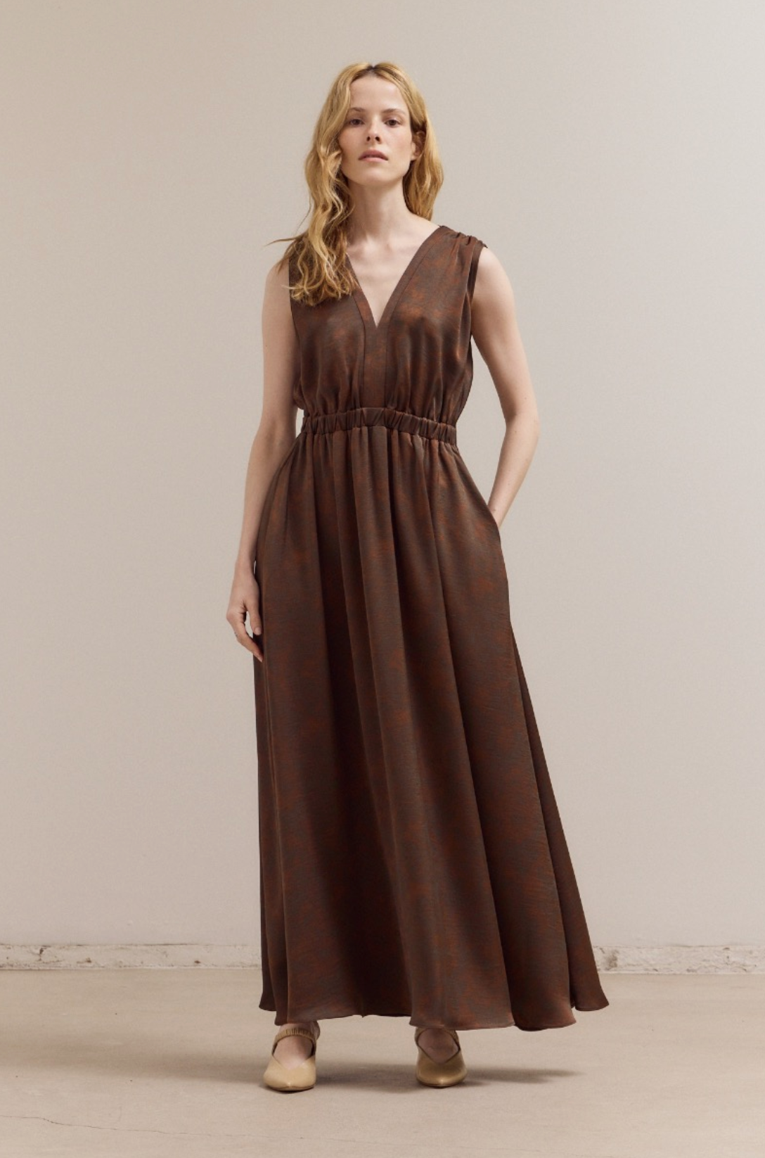 Heather Bronzed Satin Dress