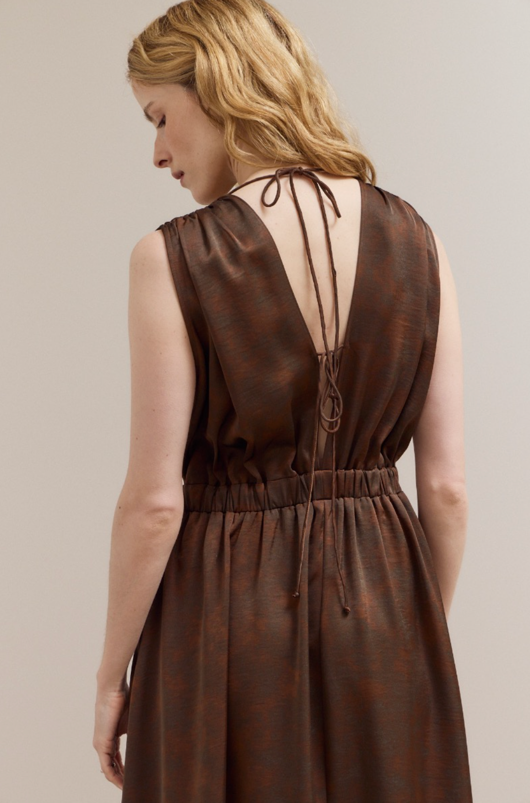 Heather Bronzed Satin Dress