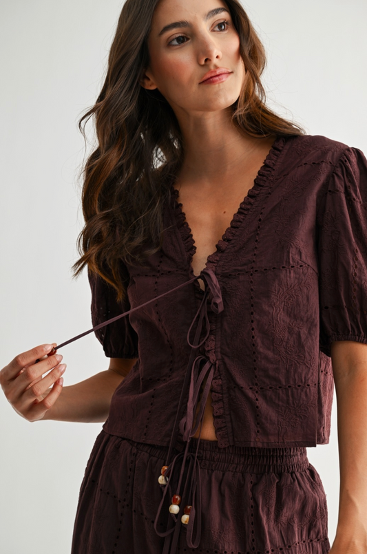 Embo Puff Sleeve Top