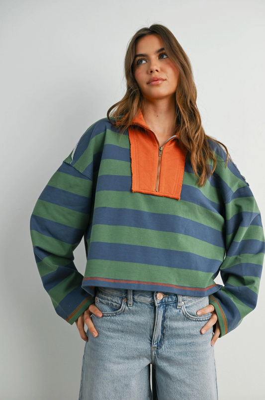 Where's My Striped Quarter-Zip