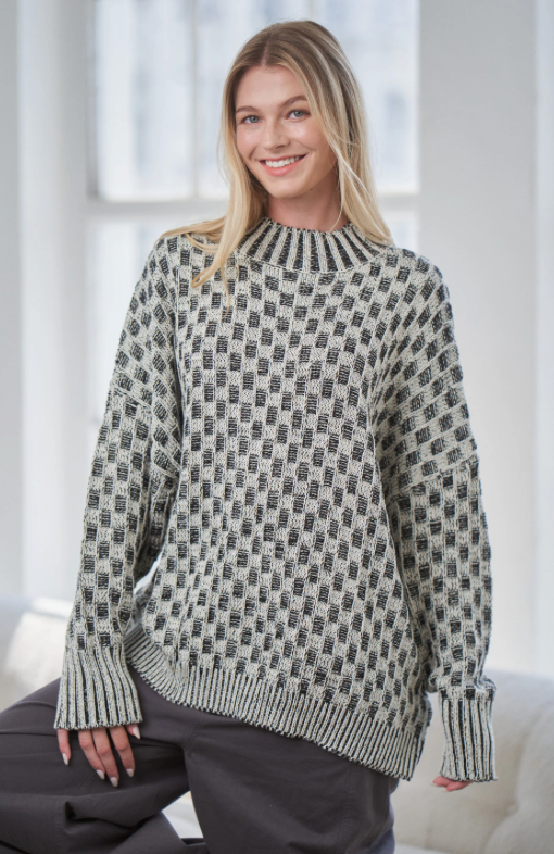 Oversize Checkered Sweater