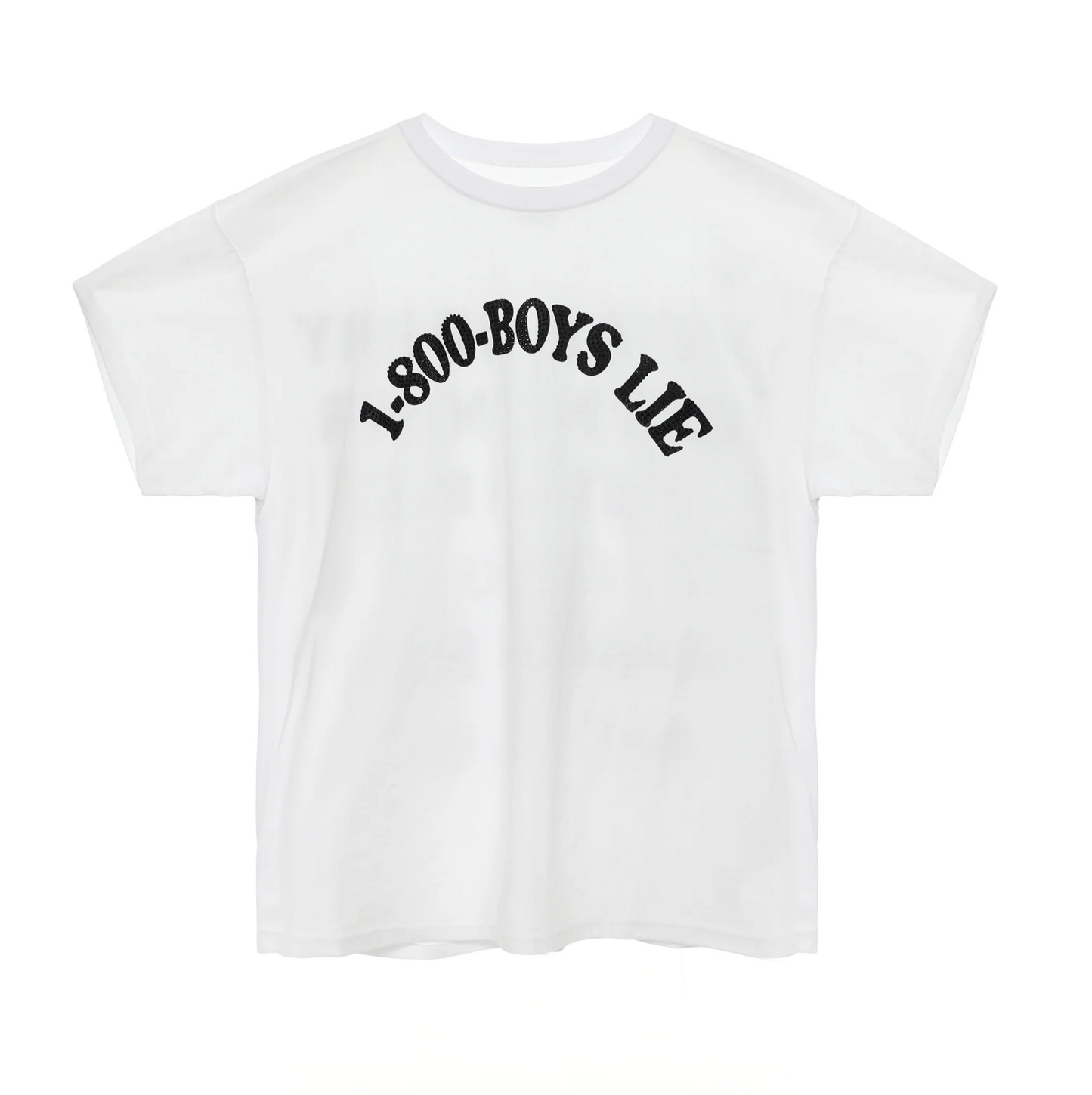 White 1-800 Revamped Boyfriend Tee