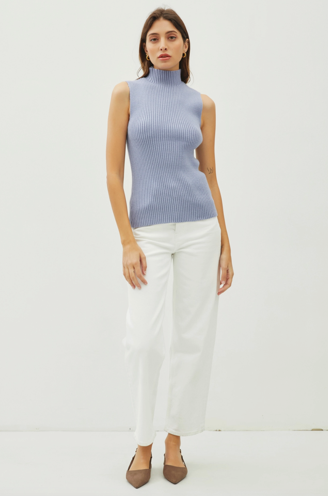 Sleeveless Ribbed Sweater