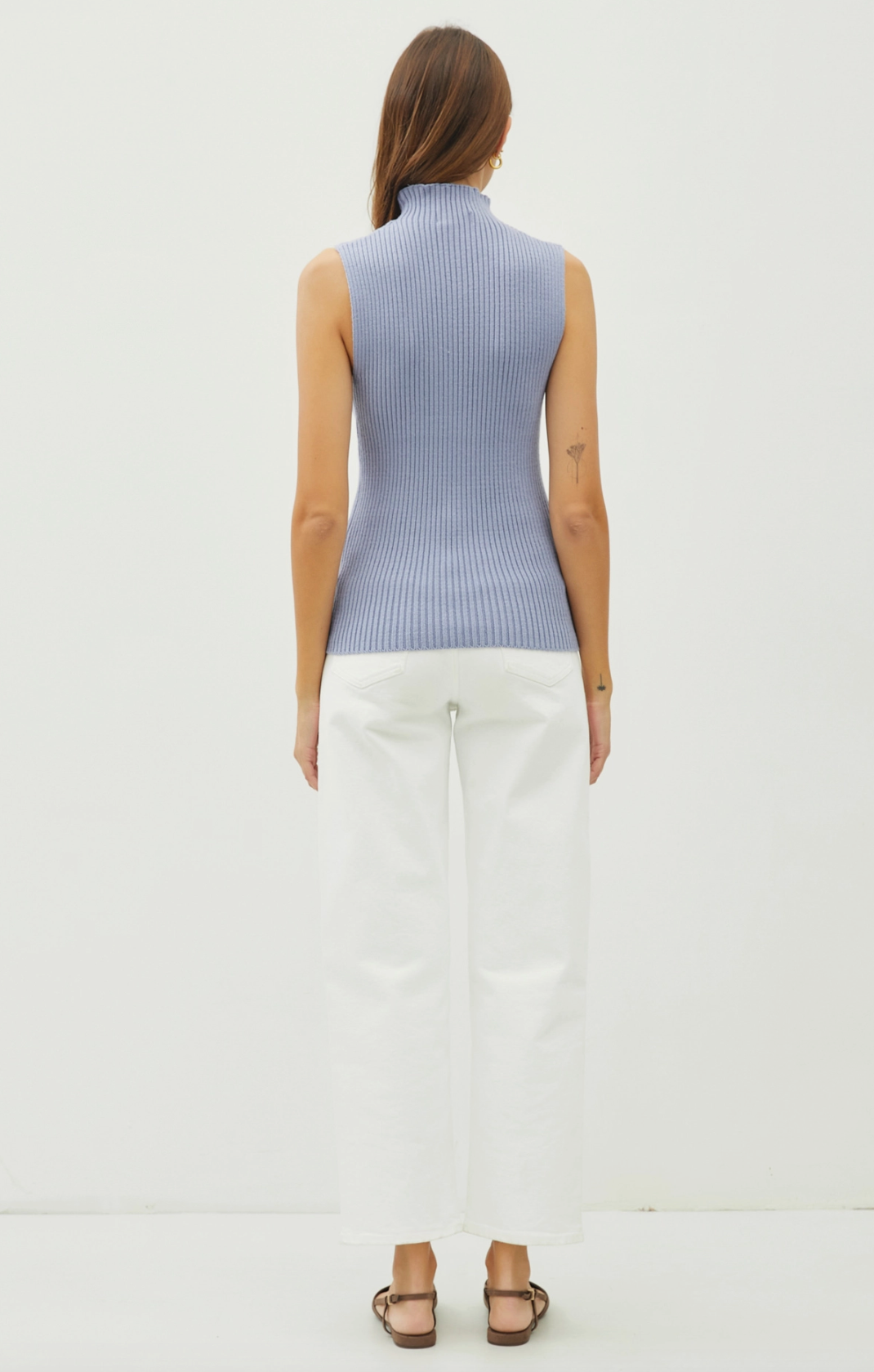 Sleeveless Ribbed Sweater