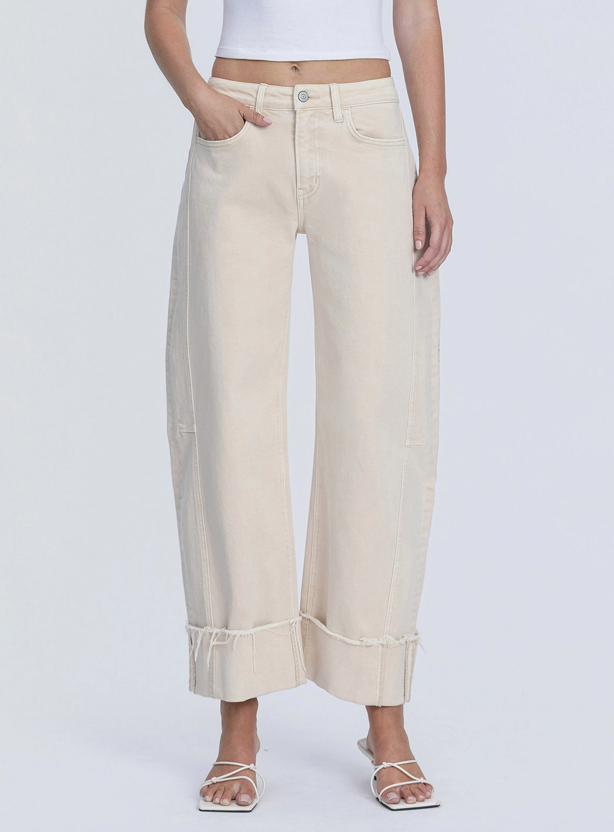 Whitecap Panel Crop Cuffed Jeans