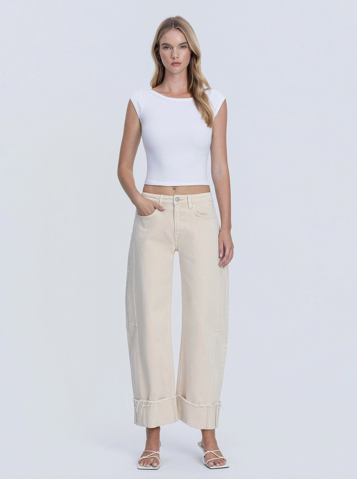Whitecap Panel Crop Cuffed Jeans
