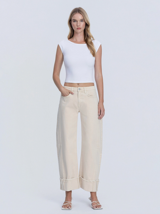 Whitecap Panel Crop Cuffed Jeans