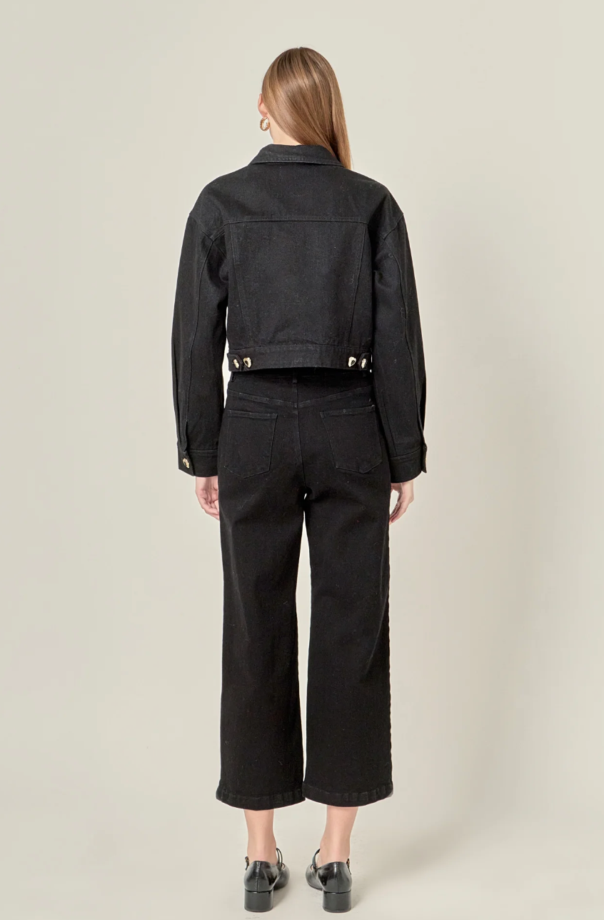 Heart Button Culotte Pants