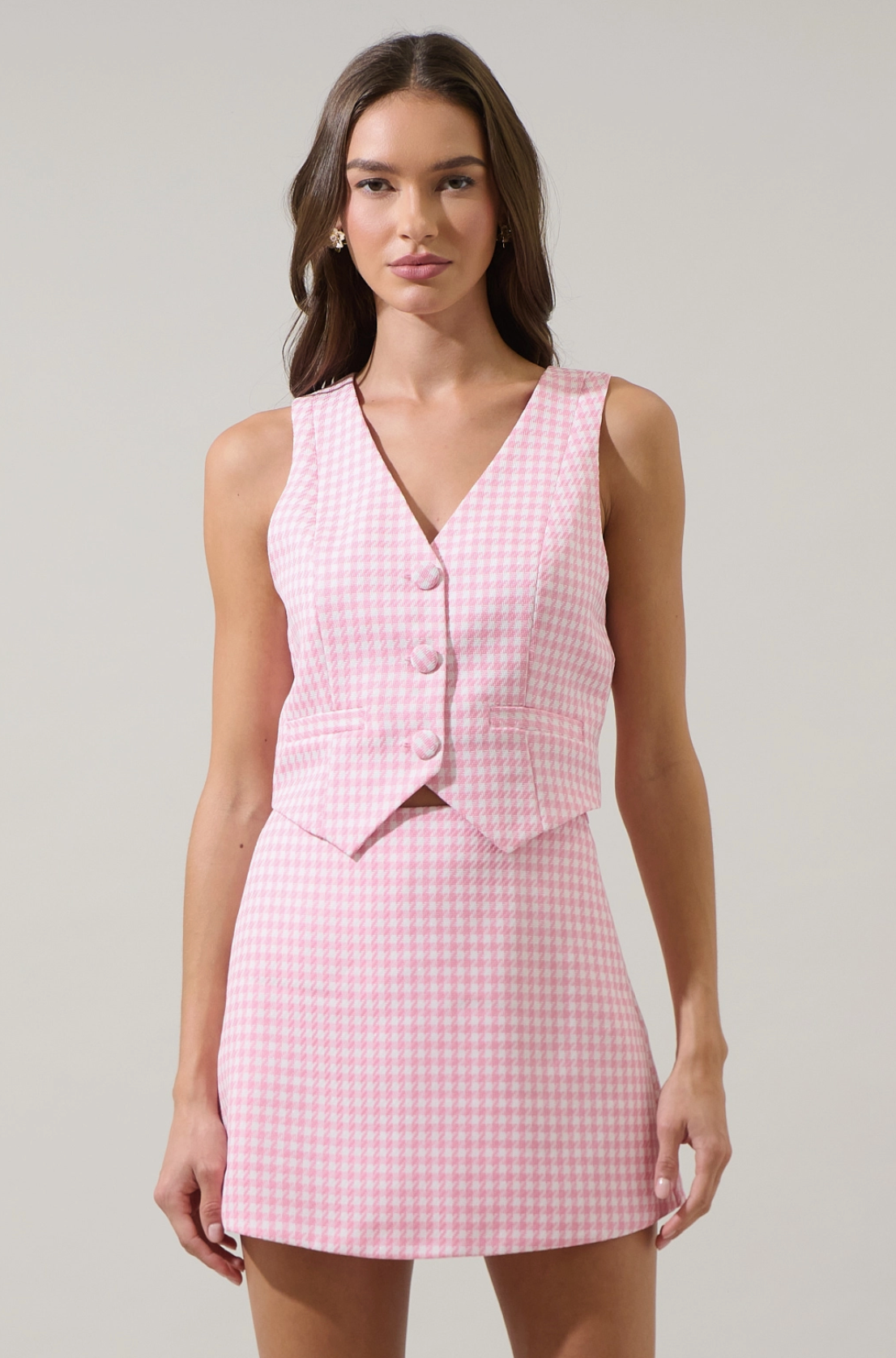 Kassy Checker Chelsea Button Up Vest
