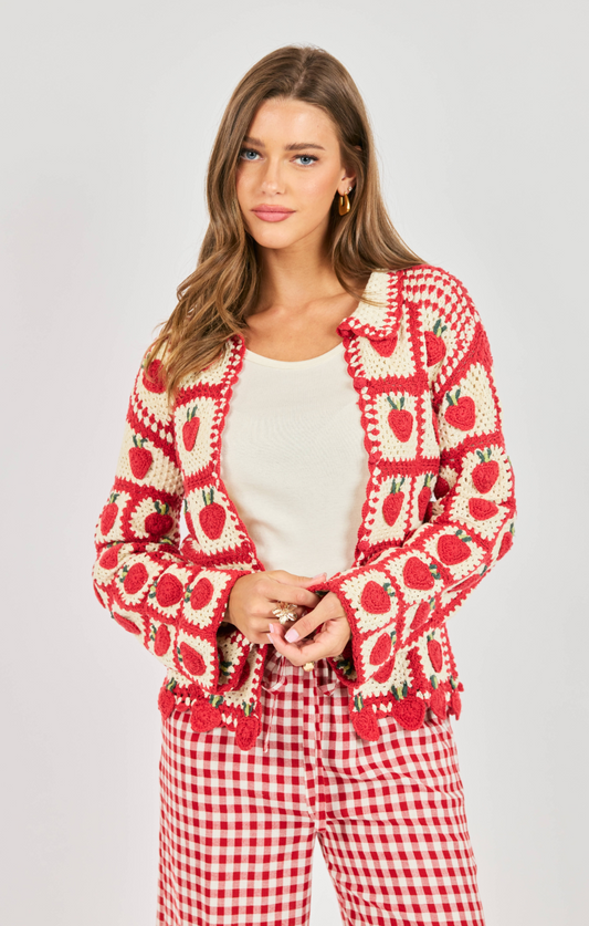 Berry Berry Crochet Cardi