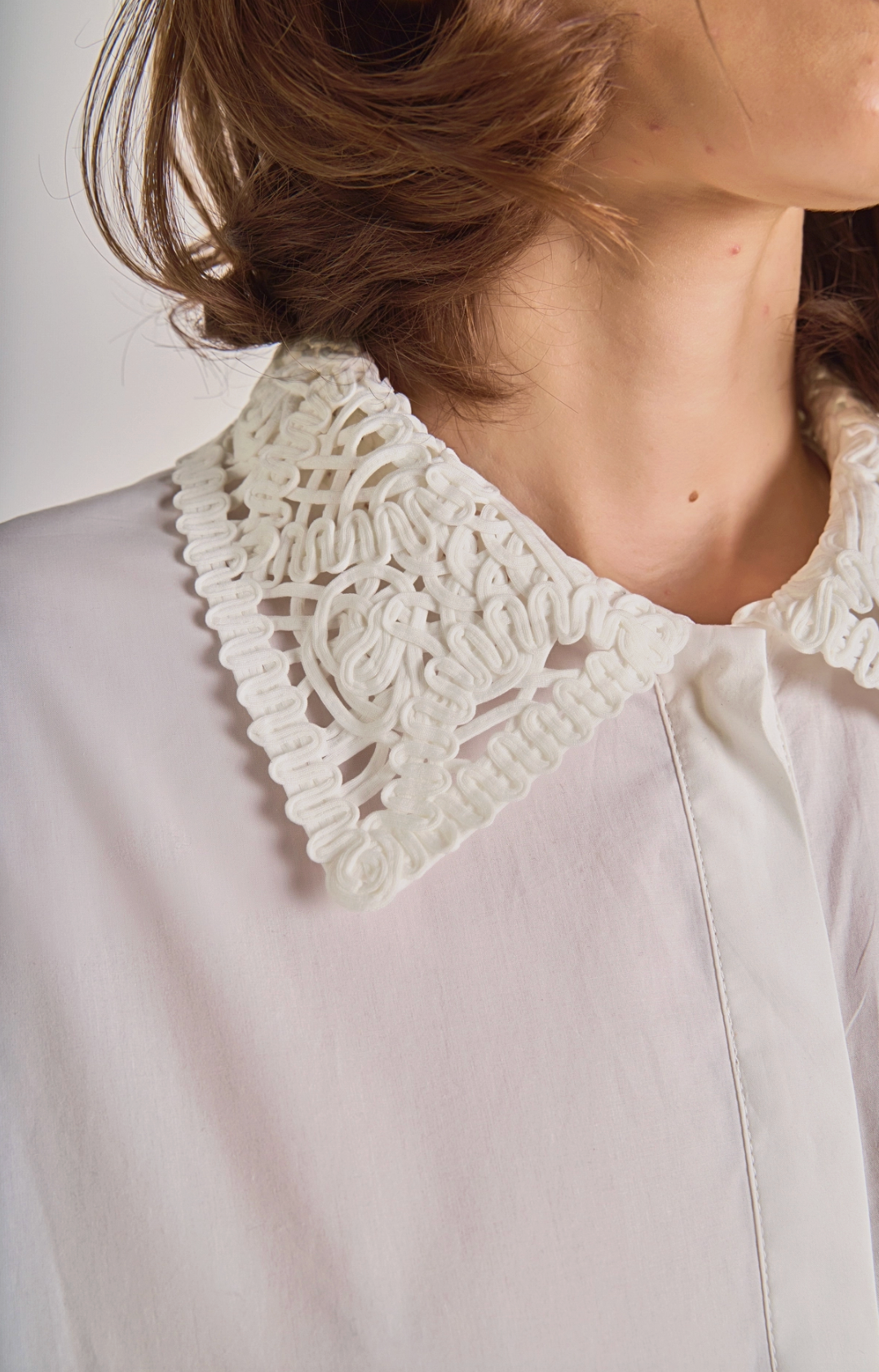 Crochet Collar Shirt