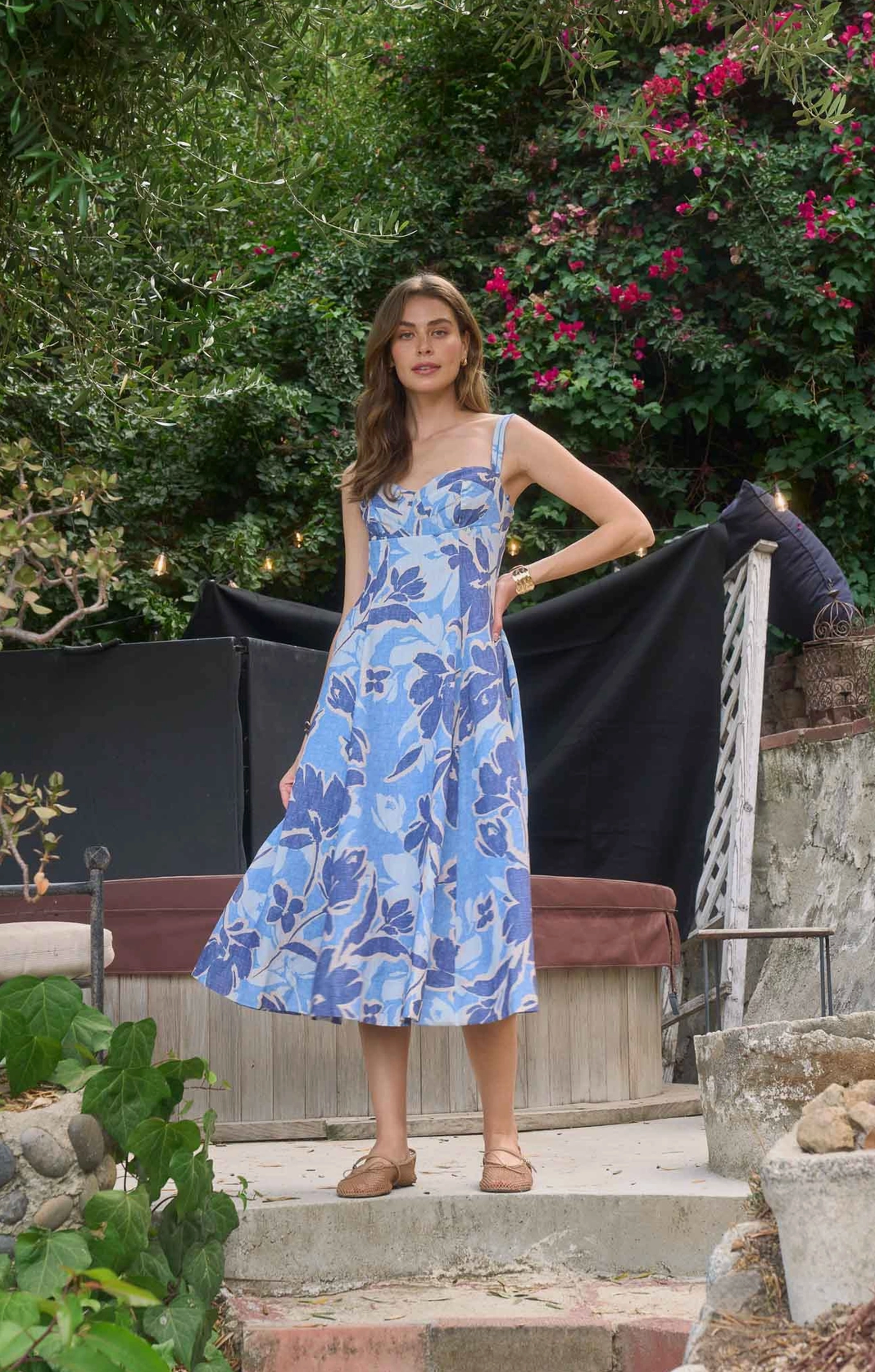 Floral Sweetheart Midi Dress