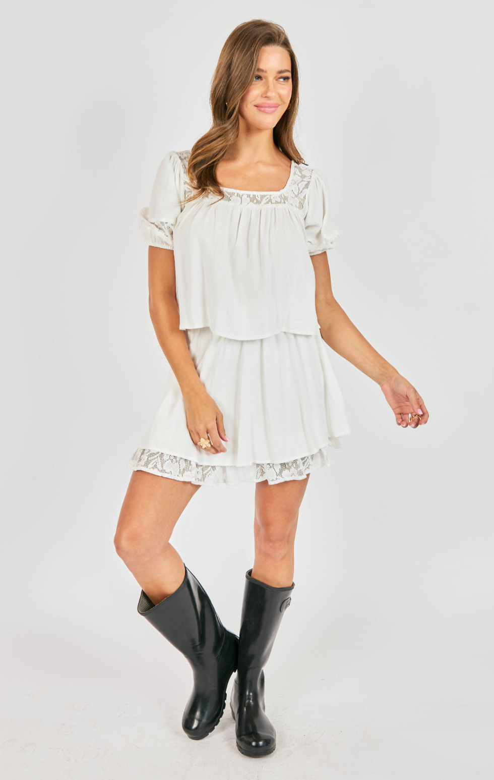 Misty Layered Lace Mini Skirt