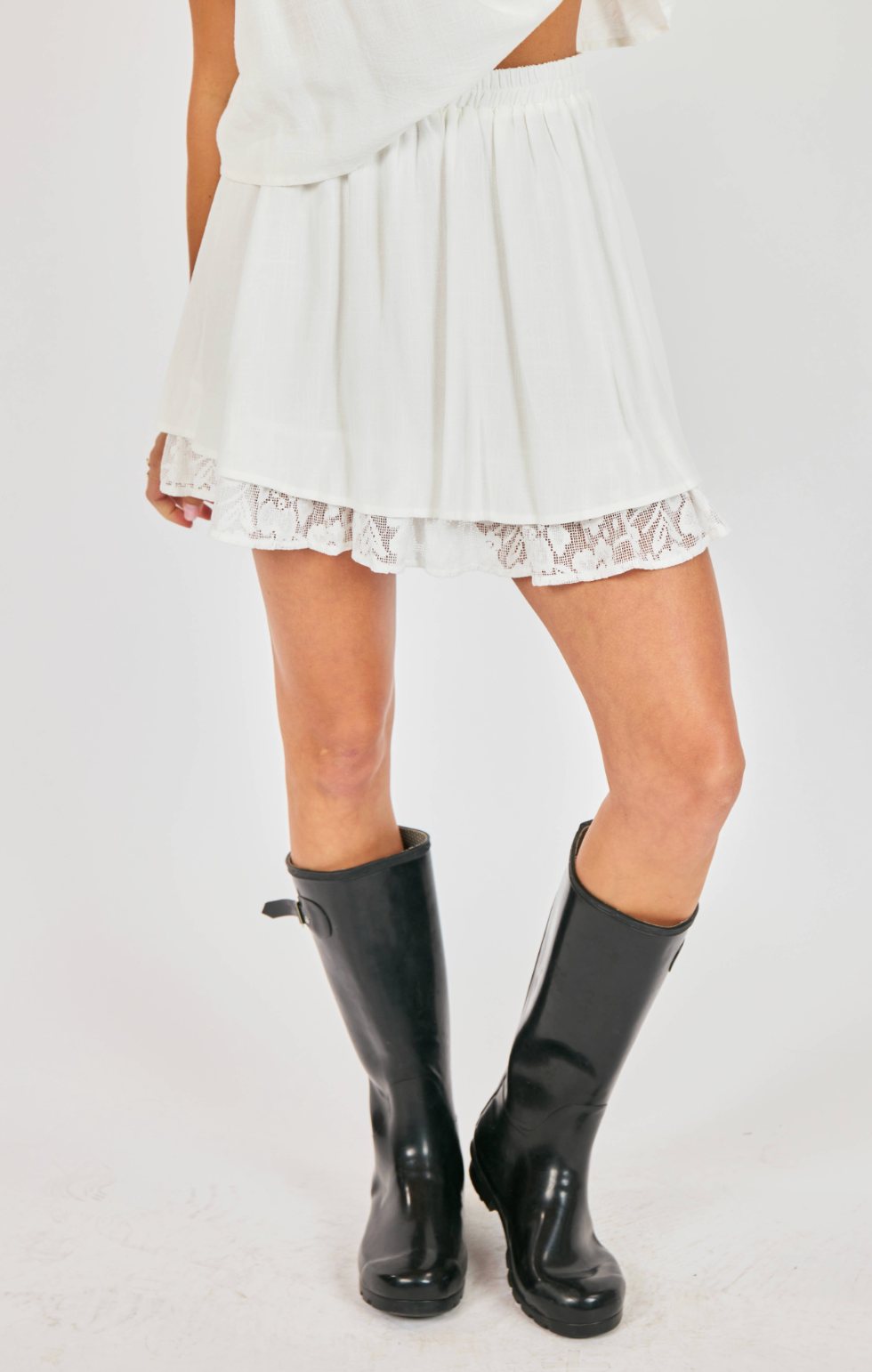 Misty Layered Lace Mini Skirt
