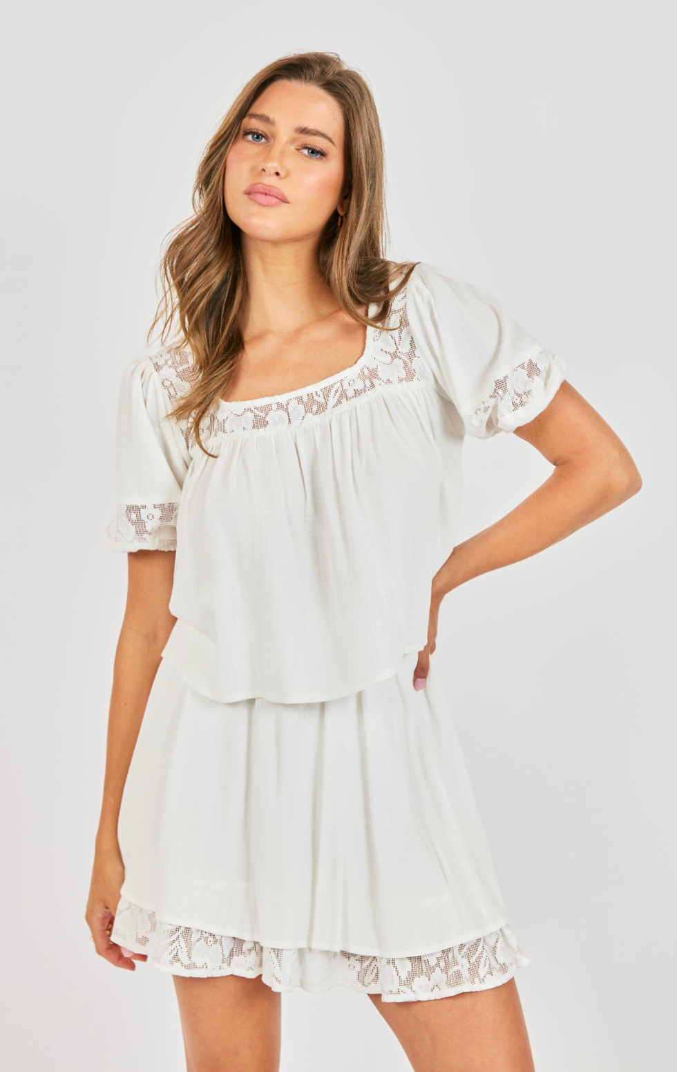 Misty Lace Inset Top
