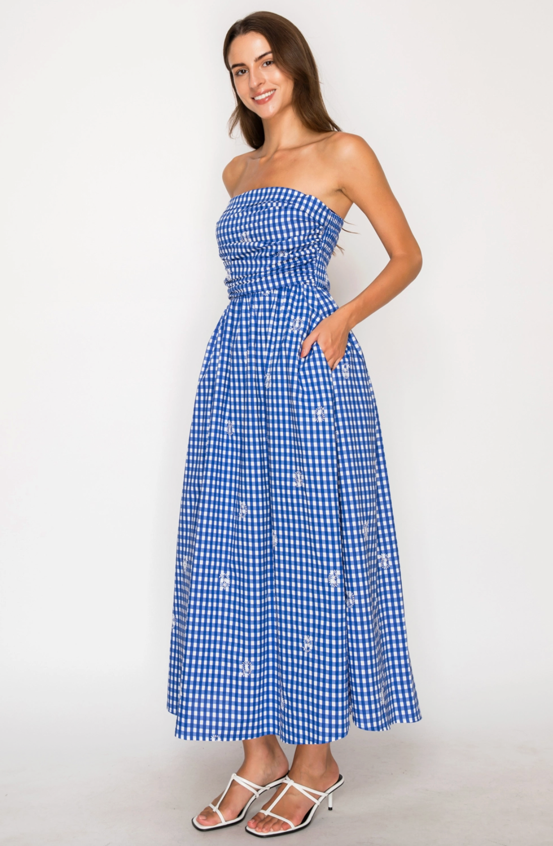 Azure Lace Tubi Maxi Dress