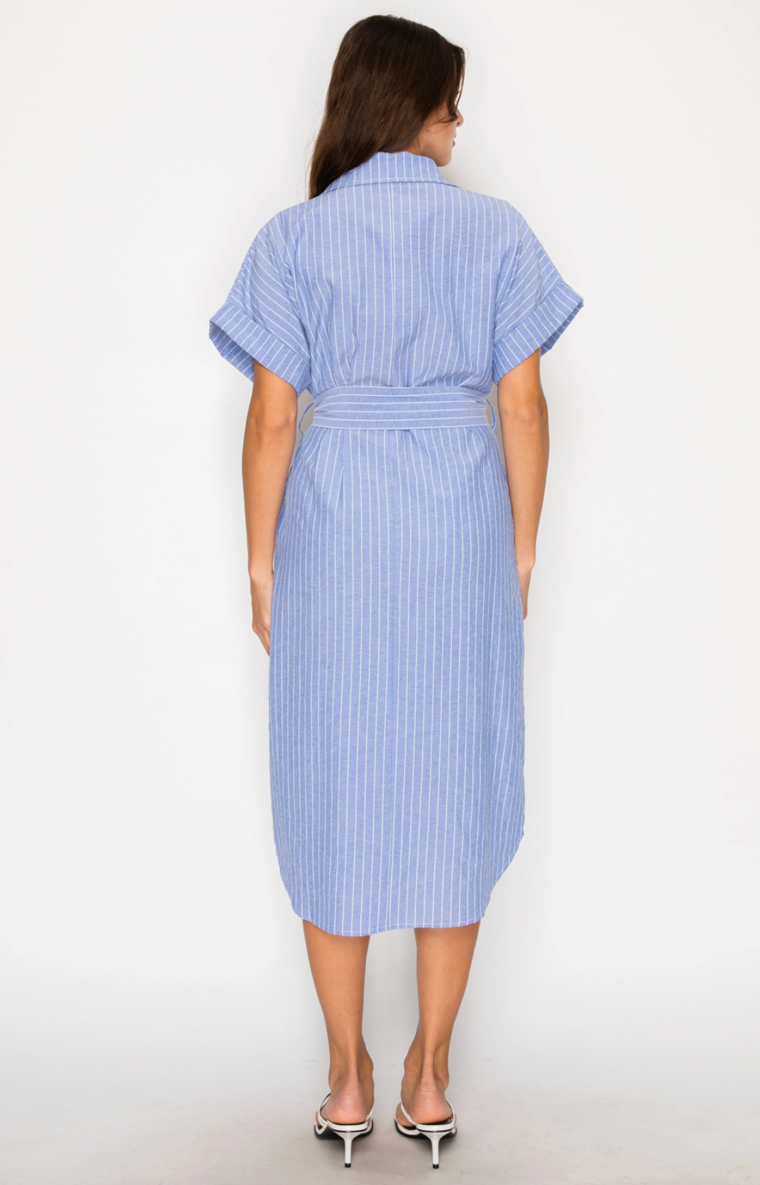 Nautical Stripe Shirt Dress