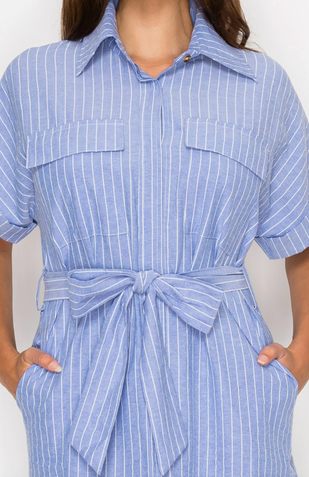 Nautical Stripe Shirt Dress