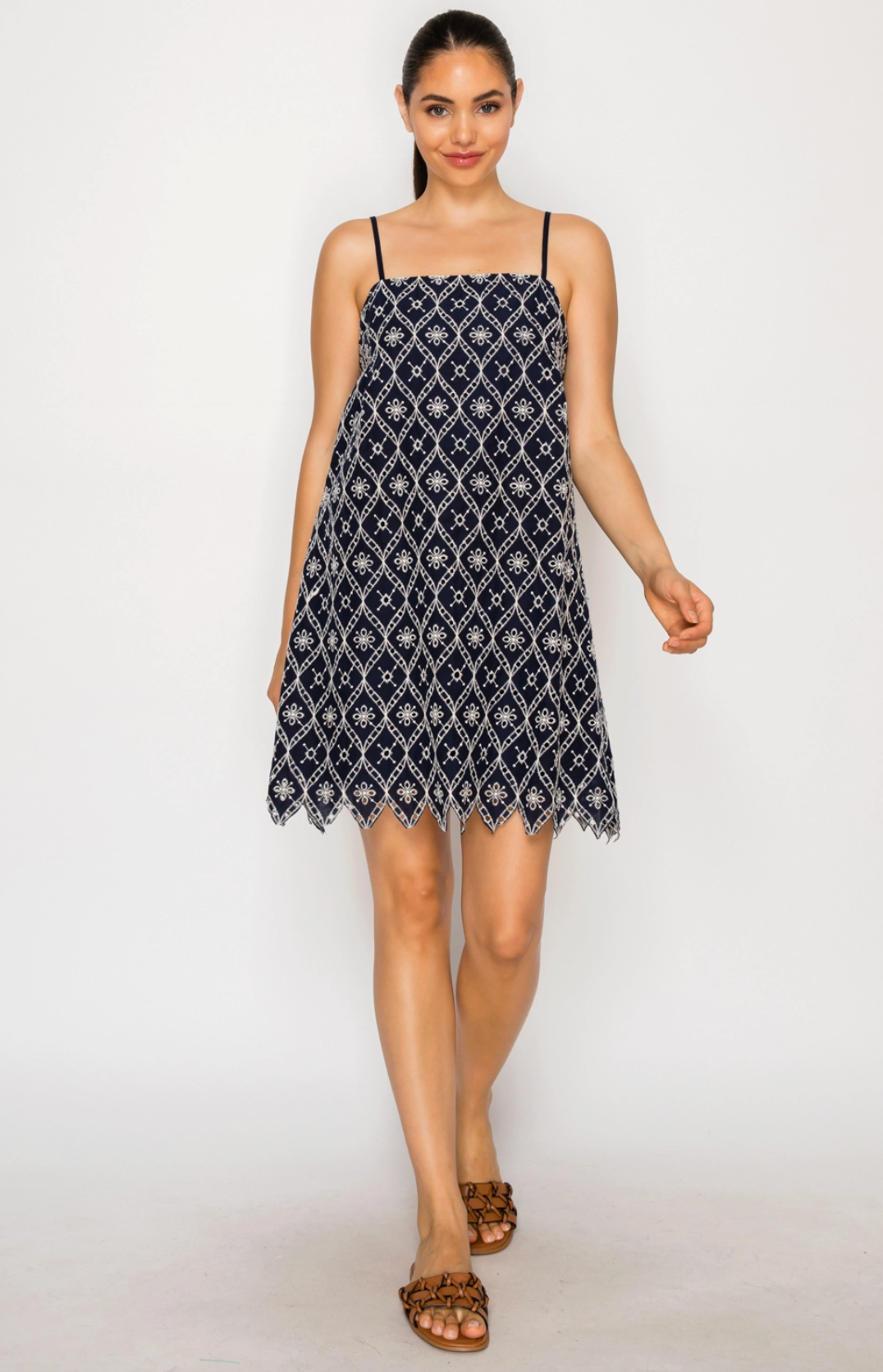 Selene's Embroidery Mini Dress