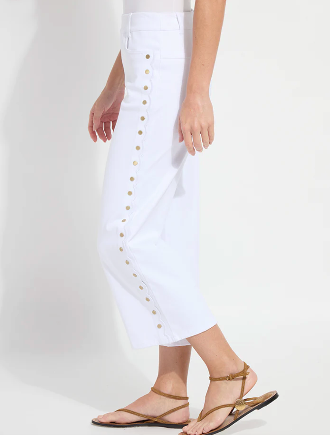 Willa Scallop Studded Crop Denim