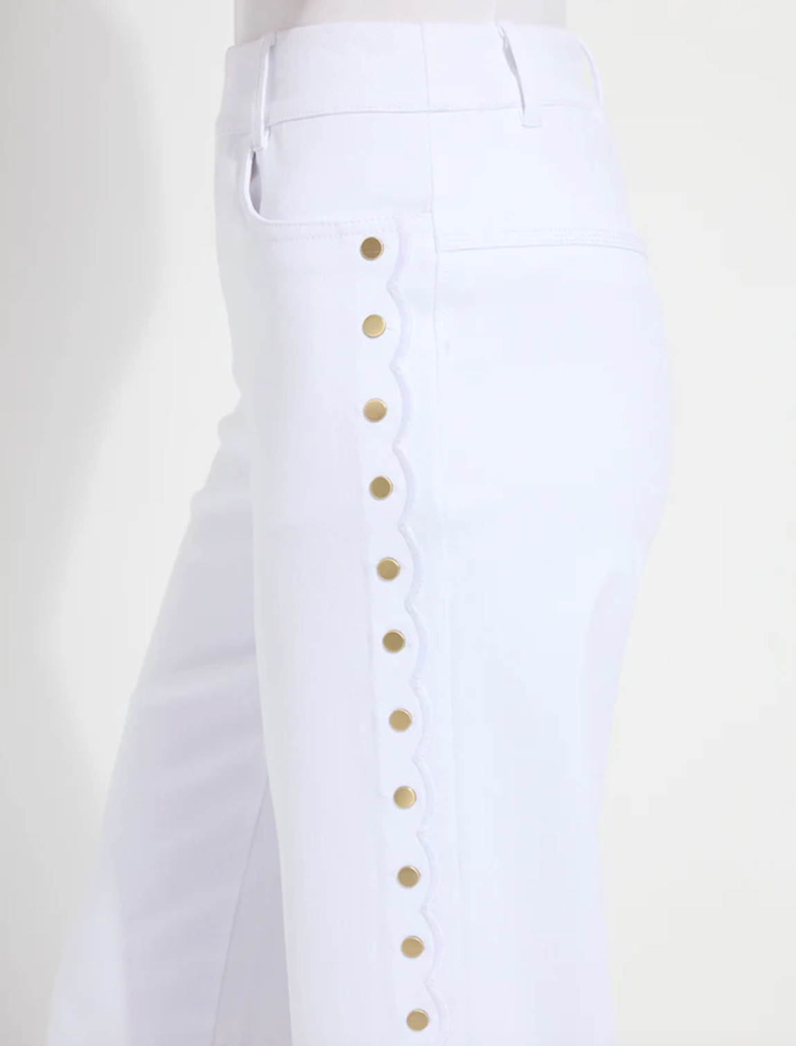 Willa Scallop Studded Crop Denim