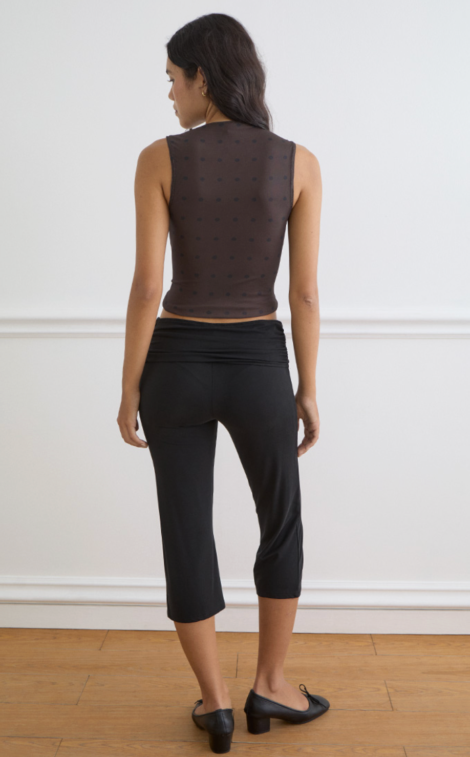 Lihat Mesh Polka Dot Top